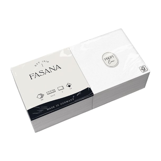 Fasana Lunch Napkin White 33x33cm 2ply 1/4 Fold (1500 Pack) ck874