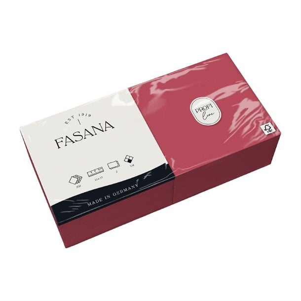 Fasana Lunch Napkin Bordeaux 33x33cm 2ply 1/4 Fold (1500 Pack) ck879