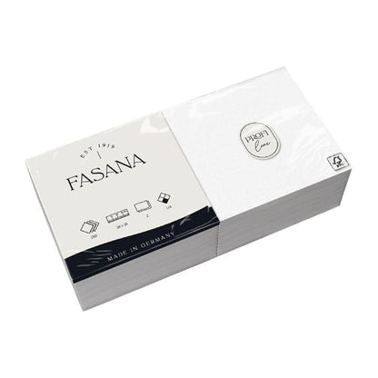 Fasana Cocktail Napkin White 240x240mm 2ply 1/4 Fold (1500 Pack) ck881