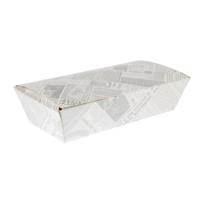 Colpac Compostable Food Boxes Newspaper Print 250mm (150 Pack) ck882