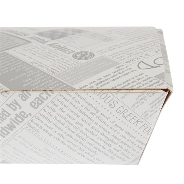 Colpac Compostable Food Boxes Newspaper Print 250mm (150 Pack) ck882