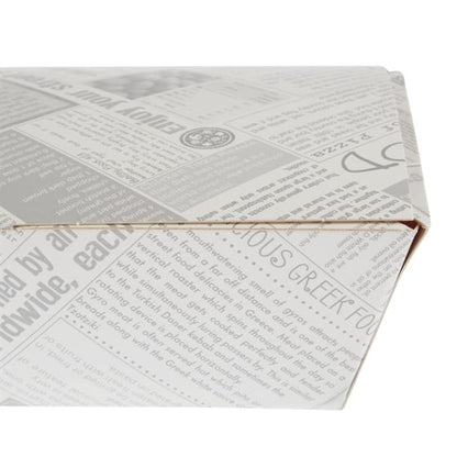 Colpac Compostable Food Boxes Newspaper Print 250mm (150 Pack) ck882