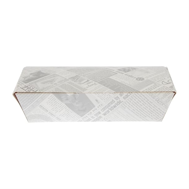 Colpac Compostable Food Boxes Newspaper Print 250mm (150 Pack) ck882