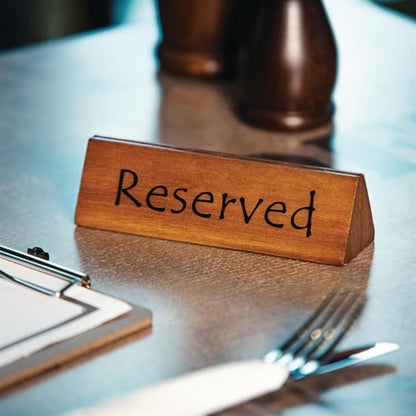 Olympia Acacia Menu Holders and Reserved Sign (10 Pack) cl381