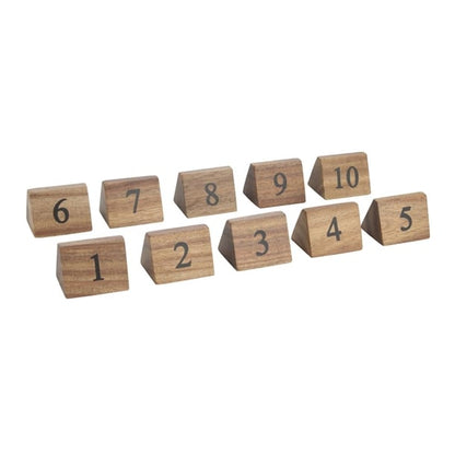 Olympia Acacia Table Number Signs Numbers 1-10 cl392