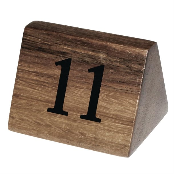Olympia Acacia Table Number Signs Numbers 11-20 cl393