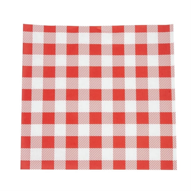 Greaseproof Paper Sheets Red Gingham (200 Pack) p_cl658