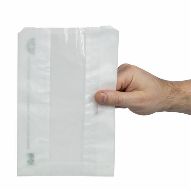 Vegware Compostable Glassine Hot Food Bags With NatureFlex Window Large ( 500 Pack) cl688