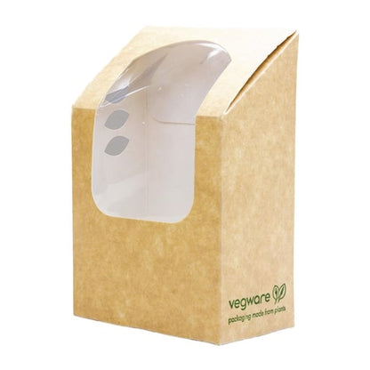 Vegware Compostable Kraft Tortilla Wrap Boxes With PLA Window (500 Pack) cl705