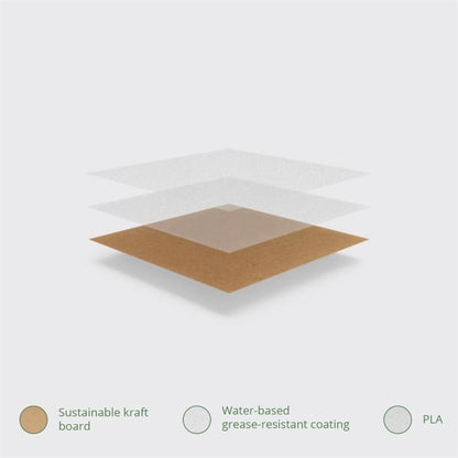 Vegware Compostable Kraft Tortilla Wrap Boxes With PLA Window (500 Pack) cl705
