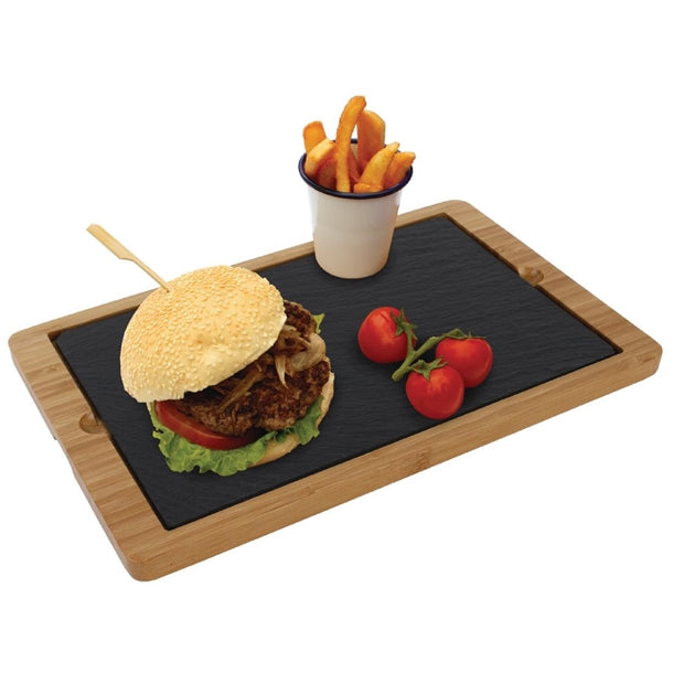 Olympia Smooth Edged Slate Platters 280 x 180mm (2 Pack) cm063