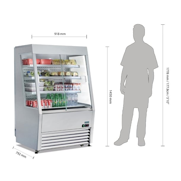 Polar G-Series Energy Efficient Multideck Display Fridge 918mm gp295