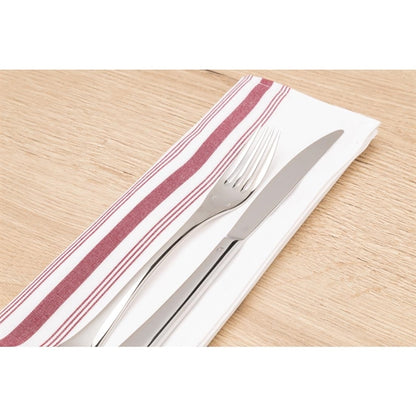Bistro Table Napkins Burgundy Stripe (10 Pack) cm317