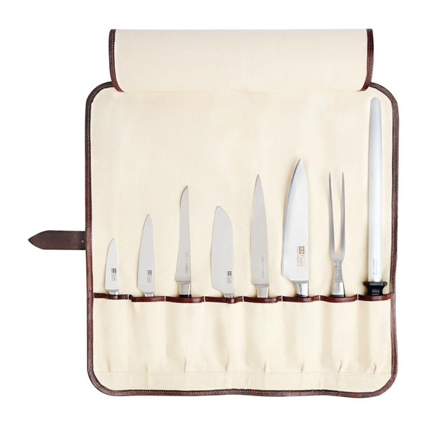Boldric One Buckle Leather Knife Bag 8 Slots cm556