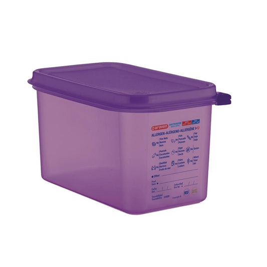 Araven Allergen Polypropylene 1/4 Gastronorm Food Storage Container Purple 4.3L cm787
