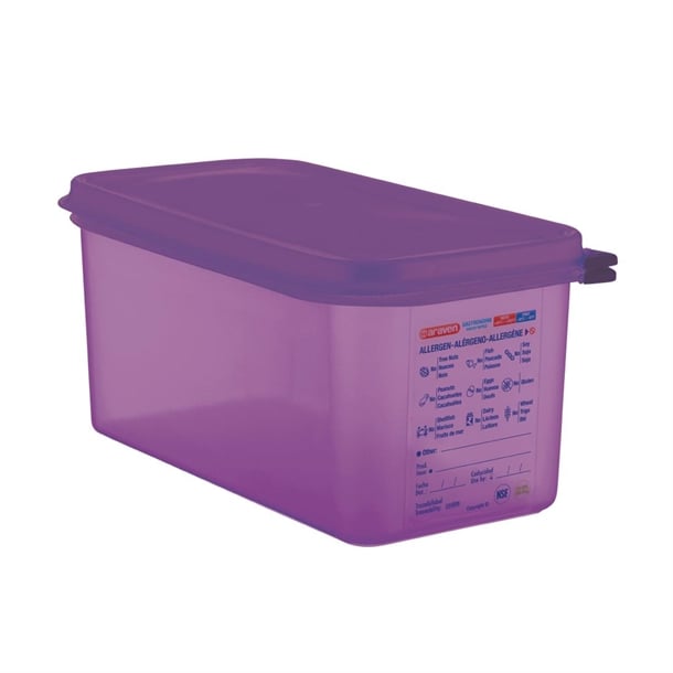 Araven Allergen Polypropylene 1/3 Gastronorm Food Container Purple 6Ltr cm788