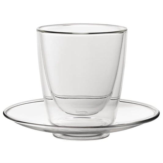 Utopia Double Walled Cappuccino Glasses and Saucers 220ml (6 Pack) cp884