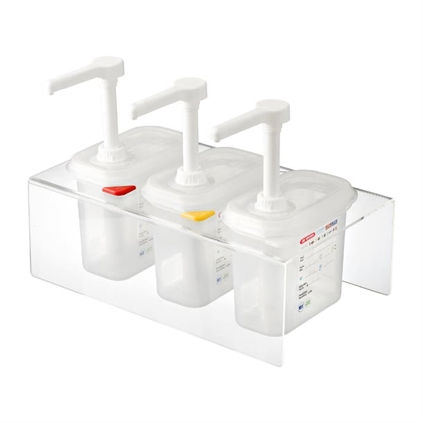 Araven Sauce Dispensers with Pump GN 1/9 Transparent 1.5Ltr (3 Pack) cr823
