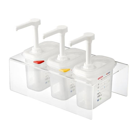 Araven Sauce Dispensers with Pump GN 1/9 Transparent 1.5Ltr (3 Pack) cr823