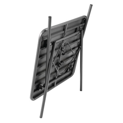 Bolero Amalfi Slatted Square Steel Folding Table Grey 700mm cs730