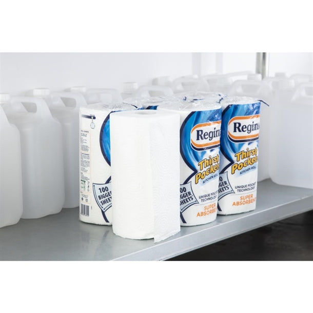 Regina Thirst Pockets Kitchen Roll White 2-Ply 22.9m (6 Pack) ct325