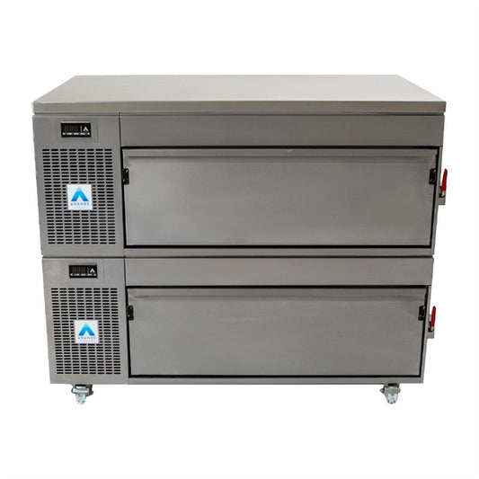 Adande Counter Pass Through Fridge Freezer Double Drawer VCM2/CW cu163