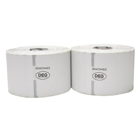DateCodeGenie Removable Labels 2x2" Plain (2x750 Rolls) cu585
