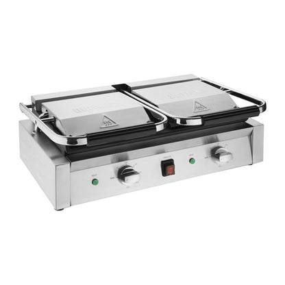 Buffalo Bistro Double Ribbed Contact Grill cu604