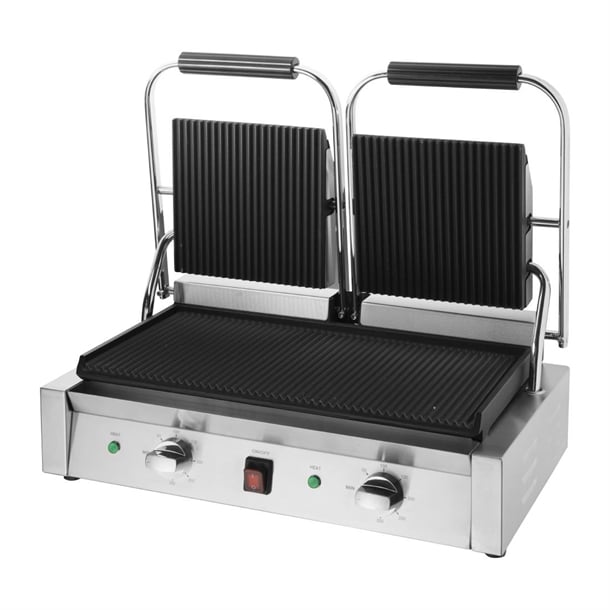 Buffalo Bistro Double Ribbed Contact Grill cu604