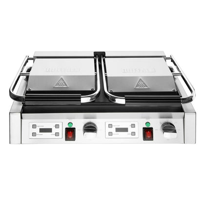 Buffalo Double Contact Grill Flat Base Ribbed Top Plate cu612