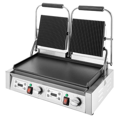 Buffalo Double Contact Grill Flat Base Ribbed Top Plate cu612