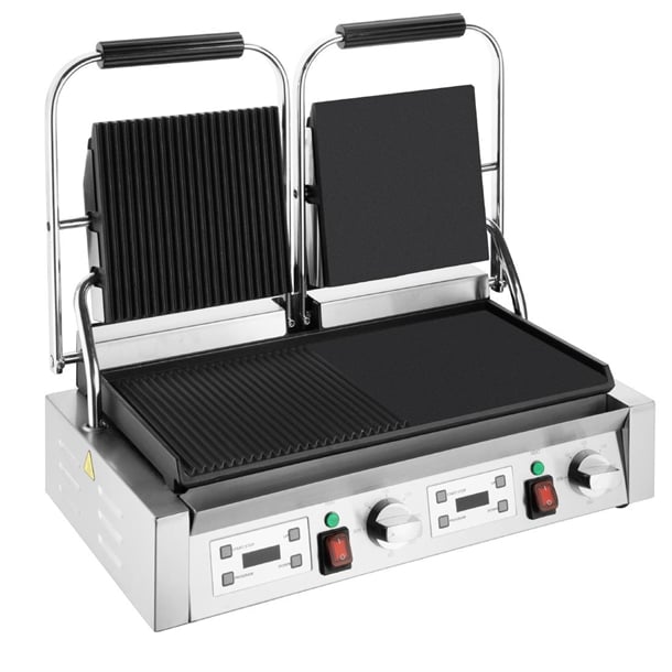 Buffalo Double Contact Grill Flat Left/Ribbed Right Plate cu613
