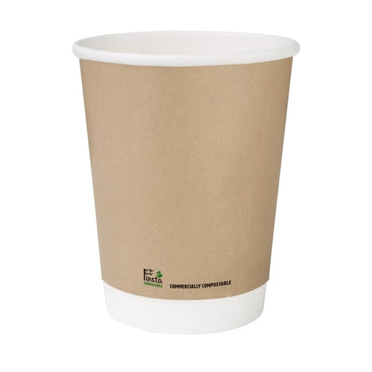 Fiesta Compostable Coffee Cups Single Wall 8oz (1000 Pack) cu980