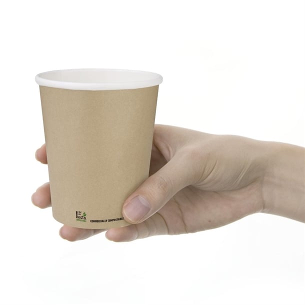 Fiesta Compostable Coffee Cups Single Wall 8oz (1000 Pack) cu980