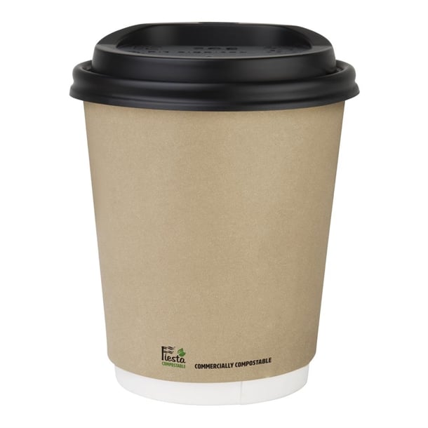 Fiesta Compostable Coffee Cups Double Wall 227ml / 8oz (500 Pack) cu984