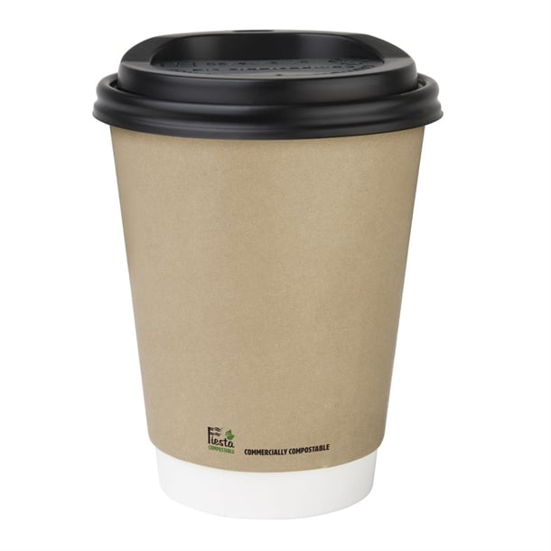 Fiesta Compostable Coffee Cups Double Wall 340ml (500 Pack) cu986