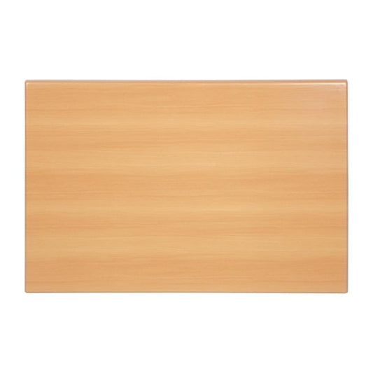 Bolero Pre-drilled Rectangular Tabletop Beech Effect cw130