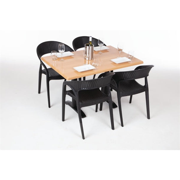 Bolero Pre-drilled Rectangular Tabletop Beech Effect cw130