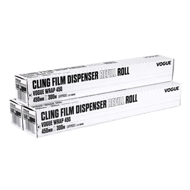 Vogue Cling Film 300m fits Wrap450 Dispenser (3 Pack) cw203