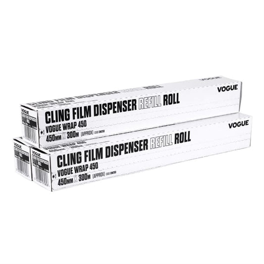 Vogue Cling Film 300m fits Wrap450 Dispenser (3 Pack) cw203