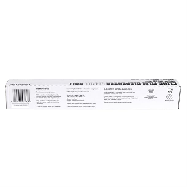 Vogue Cling Film 300m fits Wrap450 Dispenser (3 Pack) cw203