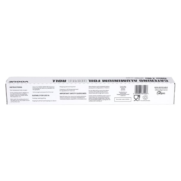 Vogue Aluminium Foil 90m fits Wrap450 Dispenser (3 Pack) cw204