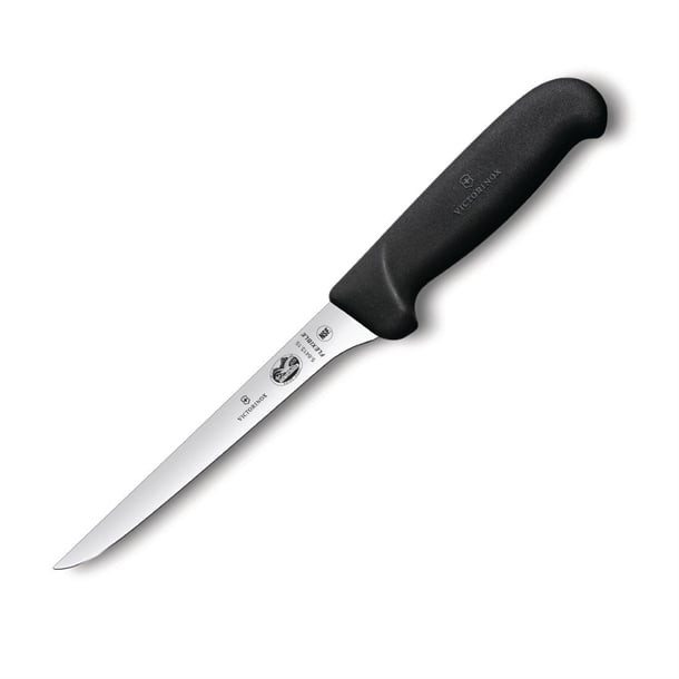 Victorinox Fibrox Curved Narrow Flexible Boning Knife Black 15cm cw457