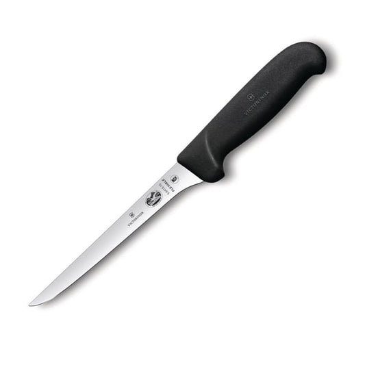 Victorinox Fibrox Curved Narrow Flexible Boning Knife Black 15cm cw457