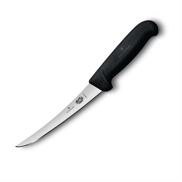 Victorinox Fibrox Curved Narrow Boning Knife Black 15cm cw458