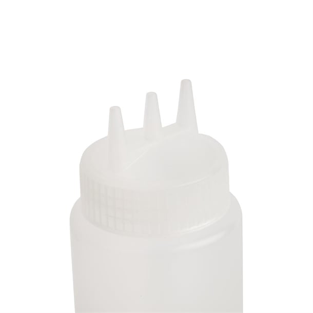 Vogue Clear 3 Nozzle Squeeze Bottle 24oz cw725