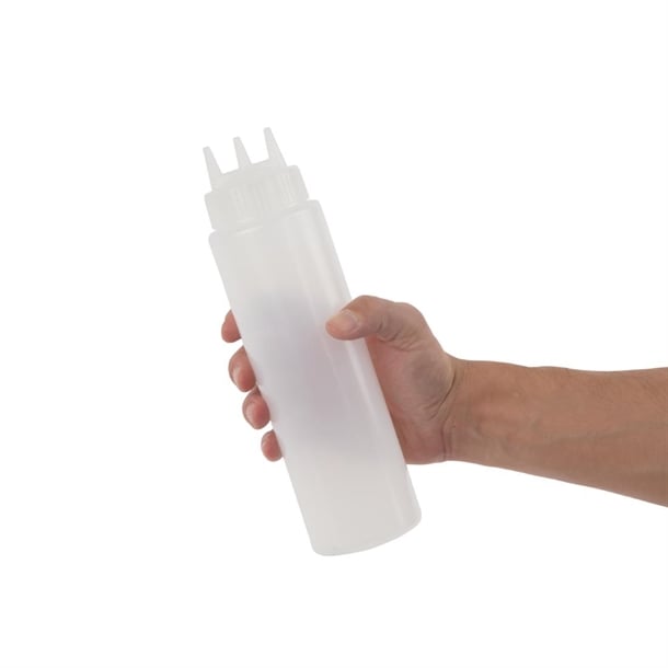 Vogue Clear 3 Nozzle Squeeze Bottle 24oz cw725
