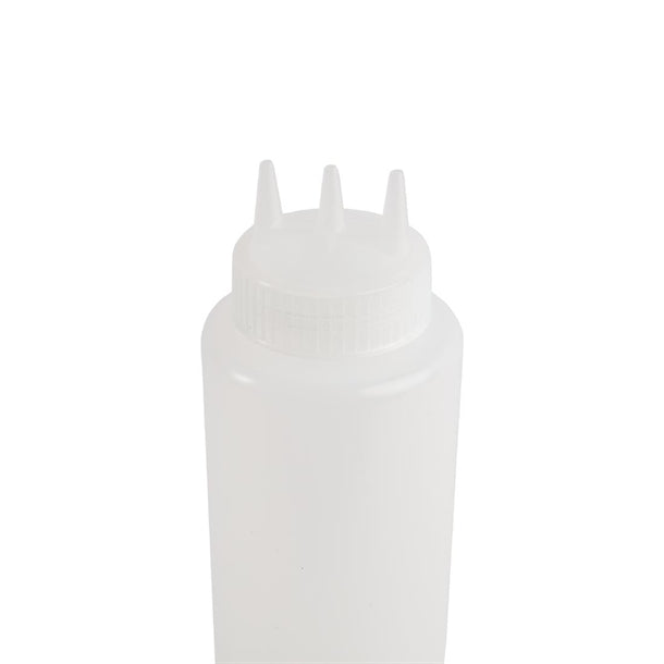Vogue Clear 3 Nozzle Squeeze Bottle 36oz cw726