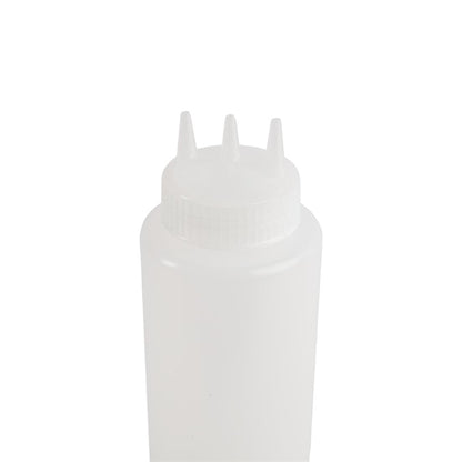 Vogue Clear 3 Nozzle Squeeze Bottle 36oz cw726