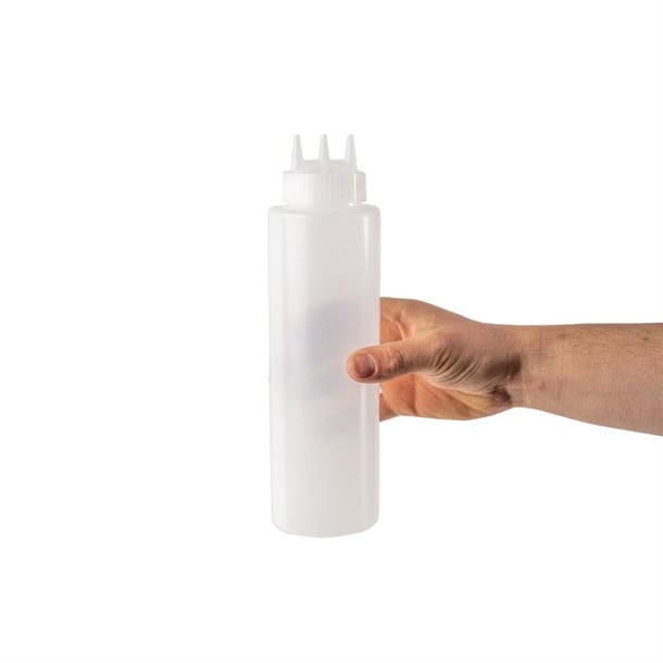 Vogue Clear 3 Nozzle Squeeze Bottle 36oz cw726